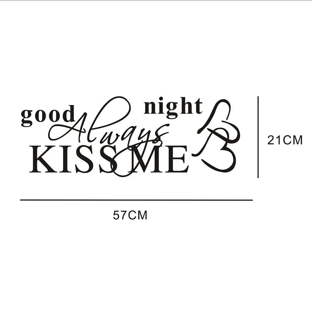 Художественная Наклейка на стену с надписью Always Kiss Me Goodnight Виниловая наклейка для