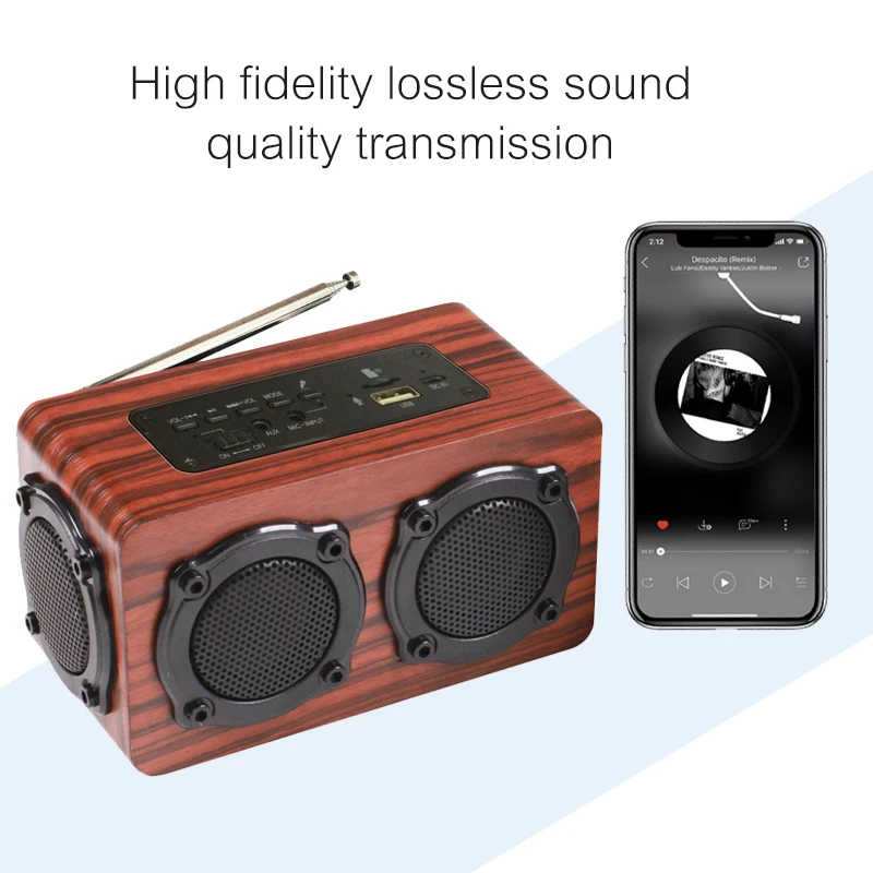 Многофункциональный деревянный Bluetooth 4 0 динамик с беспроводным радио