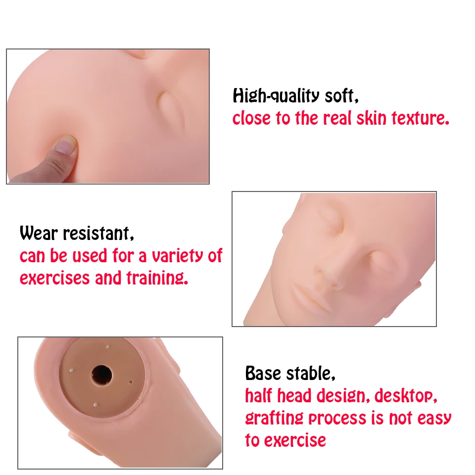 Манекен головы для практики макияжа массажная модель лица плоская силиконовая