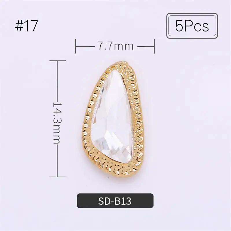 5pcs pattern-17 5 шт./упак. смешанный шаблон для ногтей Стразы с металлизированными украшениями, с заклепками Голубой AB Цвет ногтей аксессуары 3D самодельные Украшения для ногтей - Цвет: 5pcs pattern-17