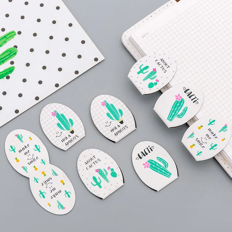 4pcs/set Fresh Style Cactus Model Bookmark Stationery Bookmarks Book Holder Message Card School Office Supplies | Игрушки и хобби