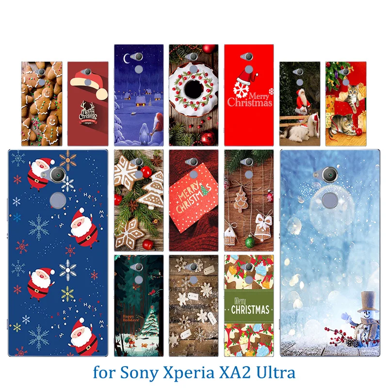 Ультра прозрачные силиконовые чехлы 6 0 для Sony Xperia XA2 с веселым рождественским