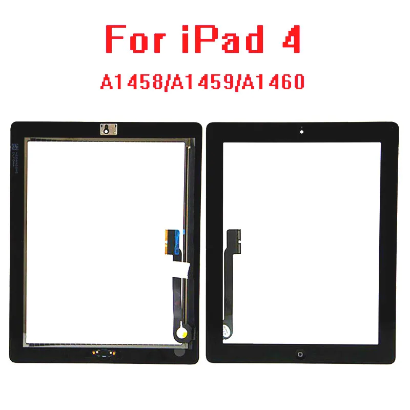 Для iPad 4 сенсорный экран в сборе домашняя кнопка стекло дигитайзер с