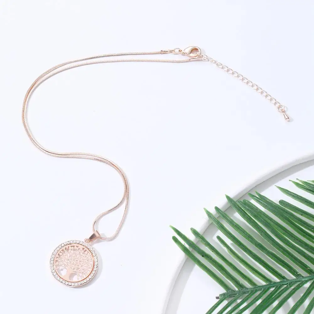 Ожерелье с кулоном Древо жизни позолоченные хрустальные ожерелья и подвески