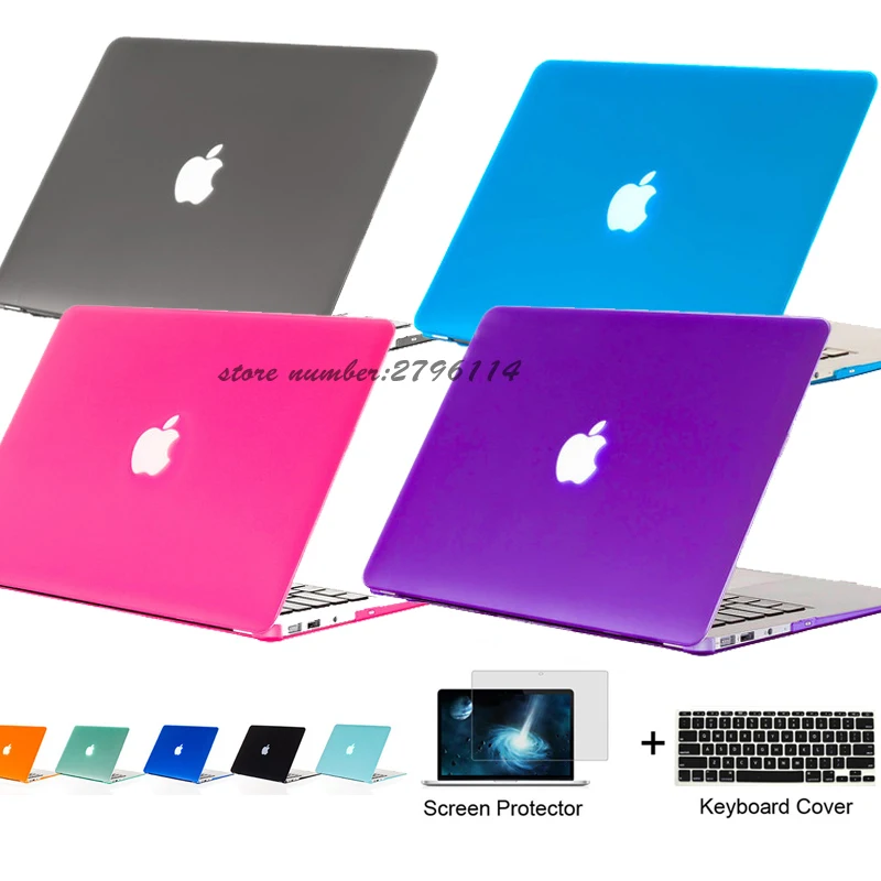 3в1 матовый тонкий чехол для ноутбука ноутбук сумка ПК Macbook air Pro 11 12 13 15 дюймов macbook