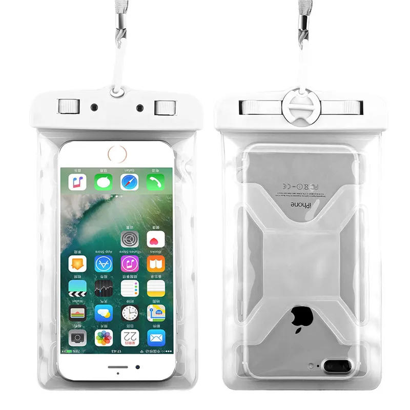 White Floveme 6." Водонепроницаемый сумка для IPhone X 8 7 6S 6 Plus 5S 5 SE Лето Подводные Clear чехол для Samsung Xiaomi Капачехол на айфон 5s 5 SE чехол на айфон 6 6S Plus 7 8 Plus Крышка Интимные аксессуары Капа - Цвет: White
