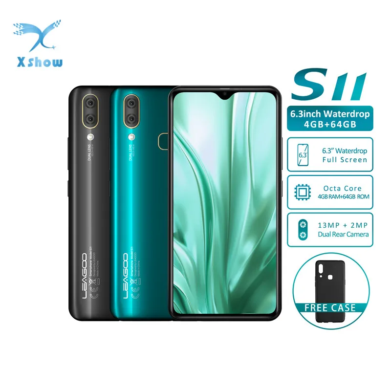 Мобильный телефон LEAGOO S11 Android 9.0 6 3 дюймовый полноэкранный дисплей Waterdrop 8 Мп+13 Мп 4