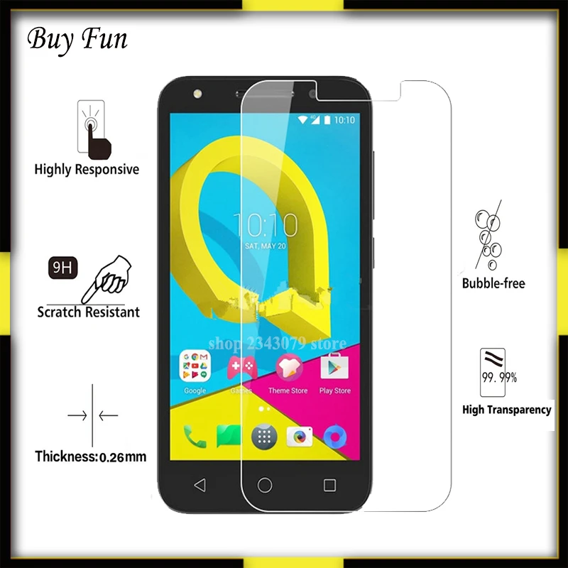 For Alcatel U5 Glass Tempered One Touch U 5 Screen Protector 5.0inch Toughened protective film cover case | Мобильные телефоны и