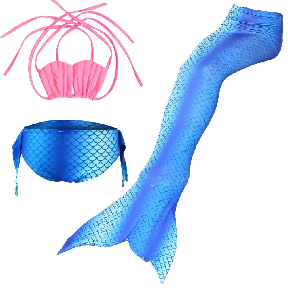 Женский костюм русалочки раздельный купальный принцессы с хвостом комплект из 3