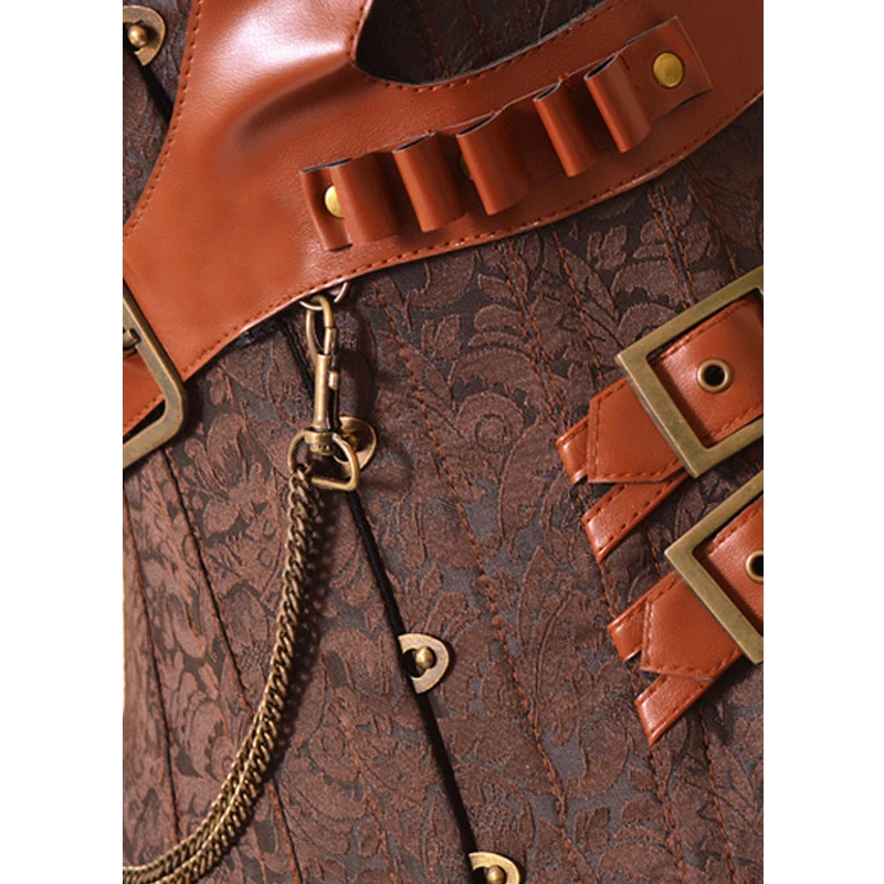 Женский корсет в стиле стимпанк коричневые корсеты и бюстье для похудения |