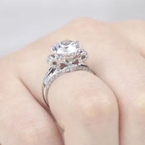 

Amazing Luxury 3CT SONA Luxury Retro Diamond Ring Engagement Jewelry 925 Sterling Silver Platinum Plated Wedding Ring Customized