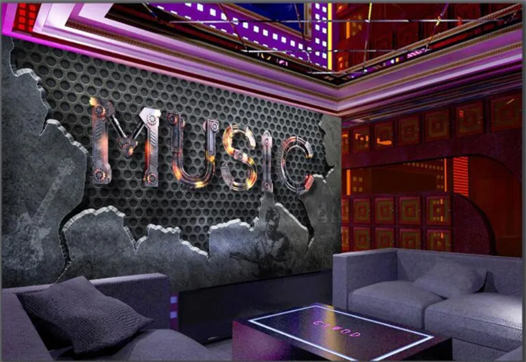 Пользовательские 3d обои 3D Алфавит музыкальный бар KTV фон украшение стены