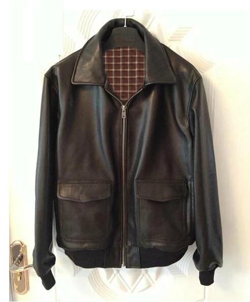 Фирменные новые мужские военные куртки пальто из натуральной телячьей кожи