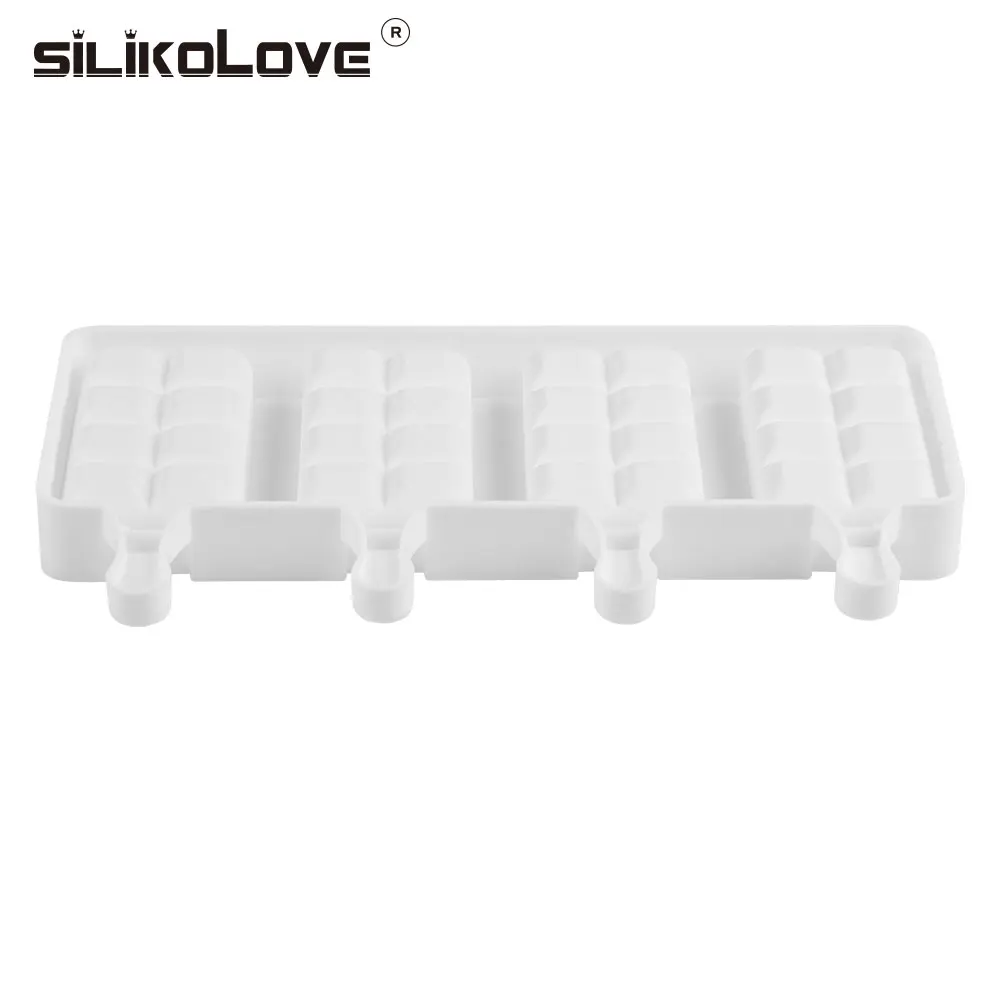 SILIKOLOVE форма решетки форма для мороженого, силиконовая форма для приготовления мороженого, замороженная С Деревянными Палочками helado sorvete