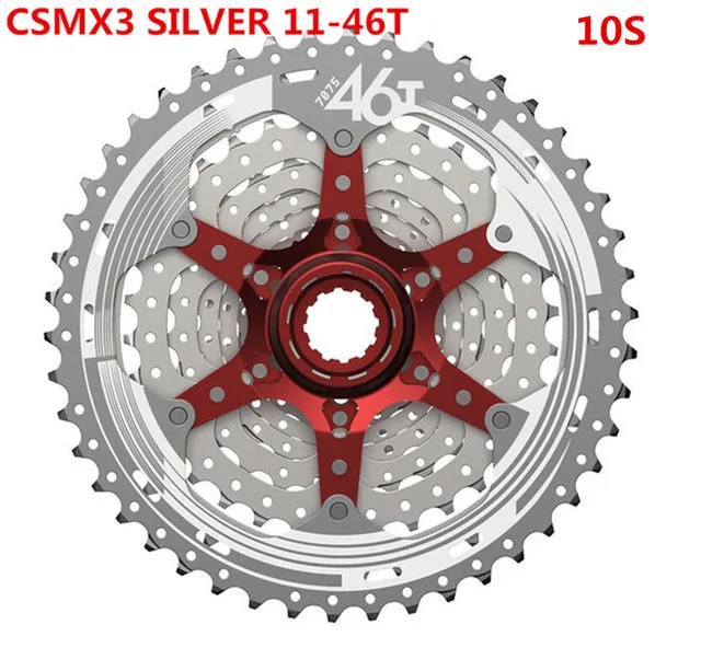 10S11 46T Silver Red Sunracing 8 S/9 S/10 S/11 S/12 S 11-28 T/11-50 T горный велосипед полный спектр маховика - Цвет: 10S11 46T Silver Red