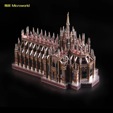 Новинка 2018, 3D нано-пазл Microworld, металлическая модель Churchof Duomo, своими руками, лазерная вырезка, пазл, модель для строительства, игрушки для взрослых, подарок