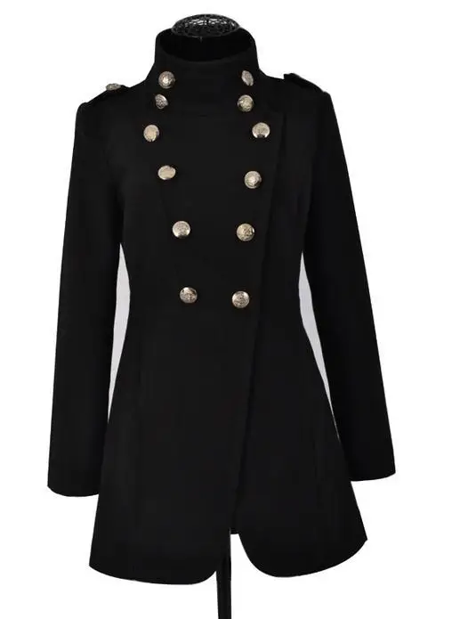 Новое Женское английское шерстяное пальто с двойной грудью зимнее модная куртка