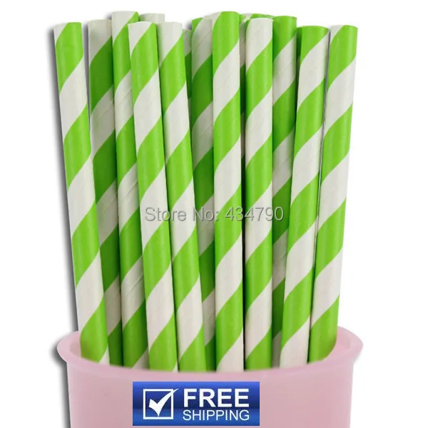200 шт. в ретро стиле светло-зеленые полосатые соломинки для вечеринок торты