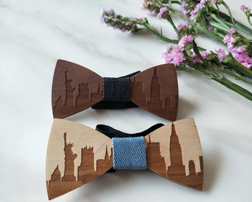 Модные деревянные галстуки-бабочки для джентльменов уникальные мужские ручной