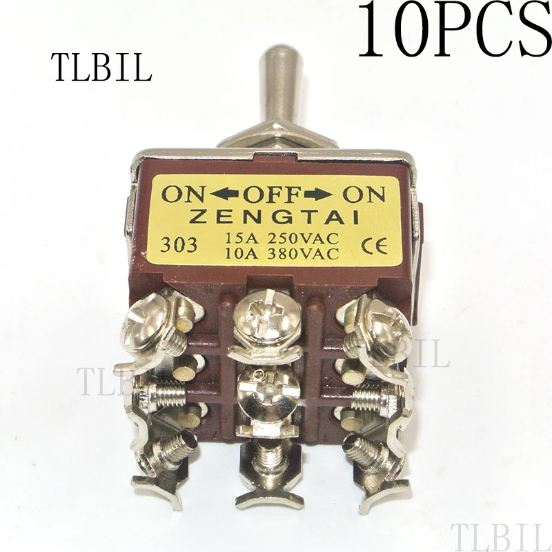 10 шт. ВКЛ./ВЫКЛ./вкл. 3 позиции 9 самоблокирующийся переключатель 3PDT 15 А 250 в высокое