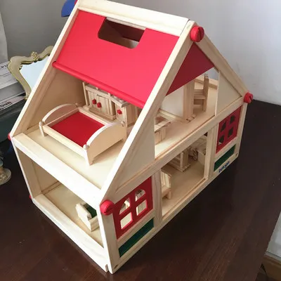 Зеленый DIY кукольный домик с миниатюрная мебель Наборы Для Куклы kawaii собраны деревянный кукольный игра понарошку в дом игры головоломки игрушки для детей, подарки - Цвет: Зеленый