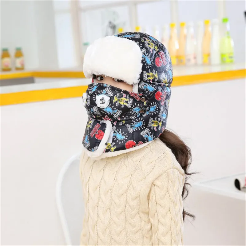 Дети супер теплая дутая куртка лыжная шапка Кепки с маской Leifeng Trooper Ловец