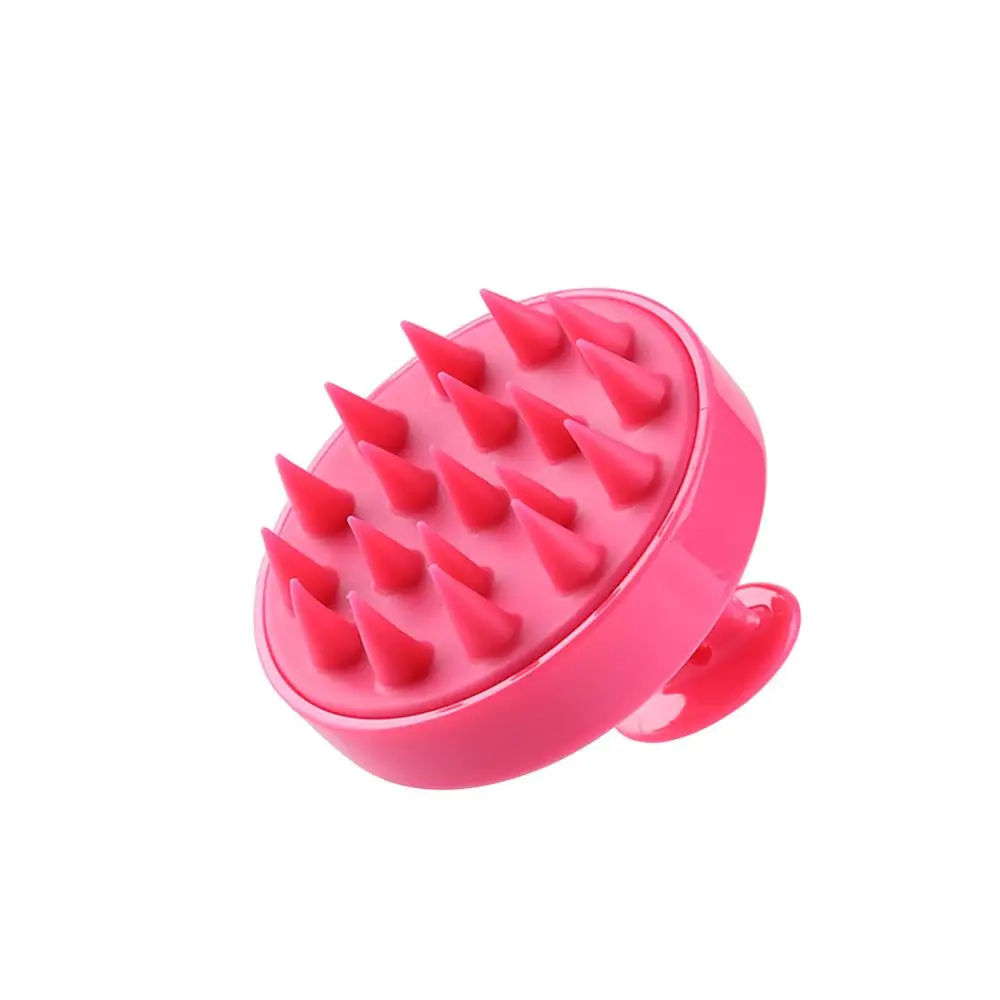 pink Силиконовый шампунь для зубов, массажная расческа для головы, щетка для ухода за волосами, очищающая круглая расческа для мытья головы, Спа Массажер для похудения, щетка - Цвет: pink
