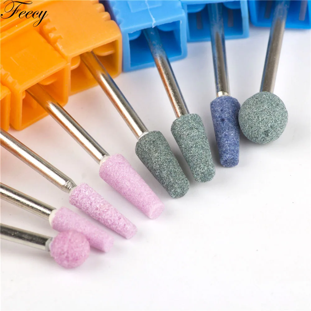 Ball Rubber Nail Drills Bits Stone Ceramic Milling Corundum Cutters Brush Electric Machine Rotary Polish Manicure Tools Feecy 4T | Красота и