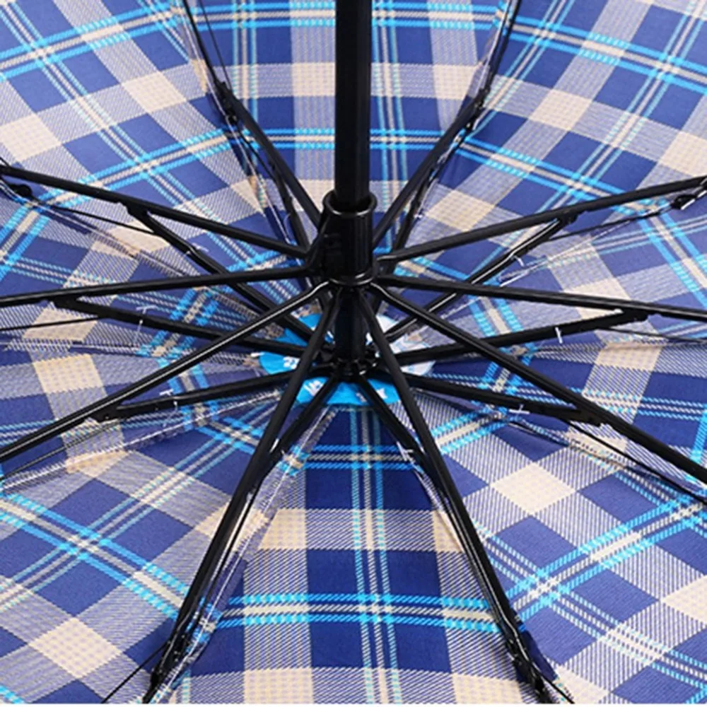 Портативный зонтик в клетку с деревянной ручкой УФ защита мини солнечные и