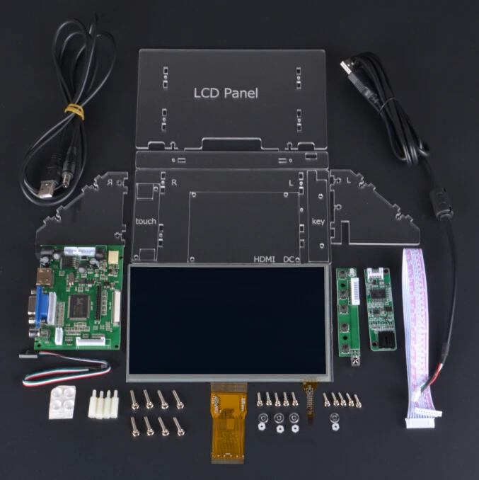 E & M 7 дюймовый 1024x600 емкостный сенсорный дисплей IPS экран ЖК мониторы модуль HMDI