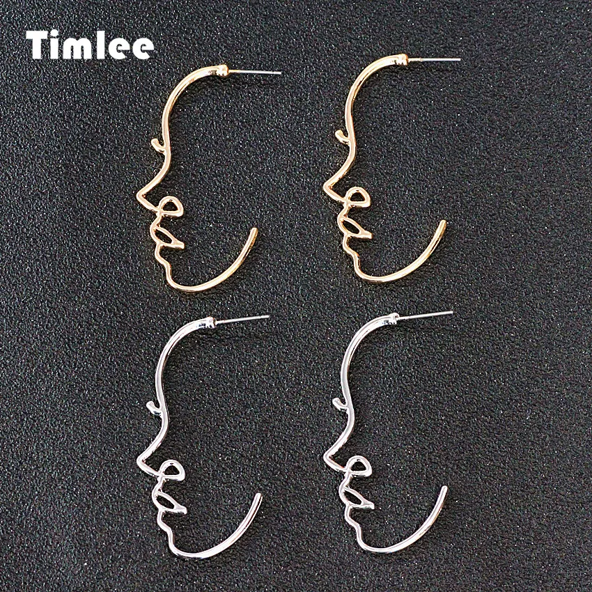 Простые темпераментные металлические серьги подвески Timlee E270 модные ювелирные
