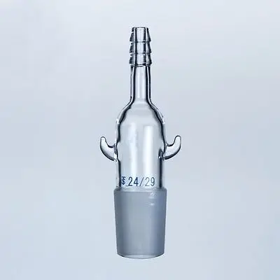 Лабораторный стеклянный прямой вакуумный инертный газовый адаптер 24/29 соединение 9 мм шланг