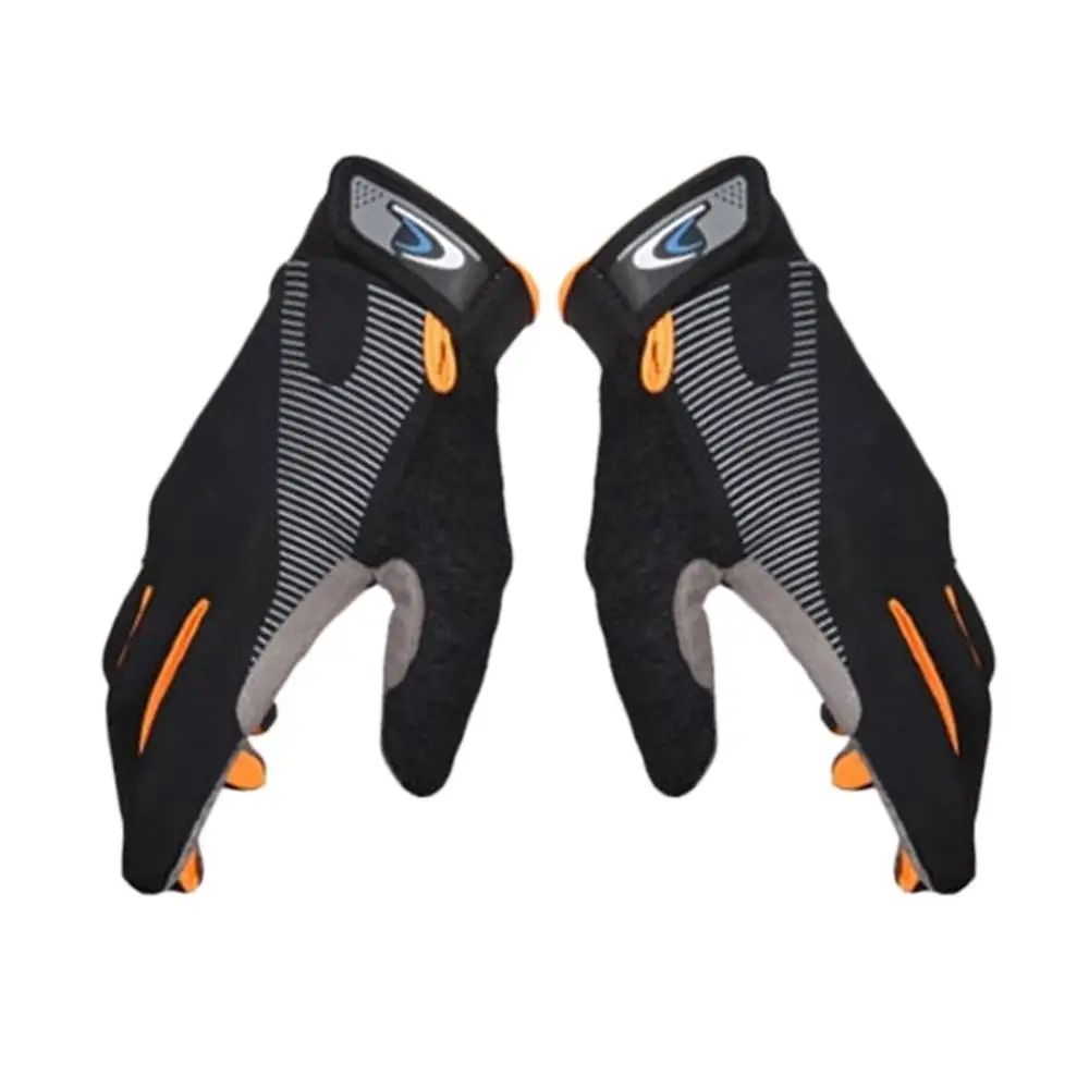 black and orange 1 пара походных зимних велосипедных перчаток для мужчин и женщин, теплые противоскользящие и сенсорные перчатки на День святого Валентина - Цвет: black and orange