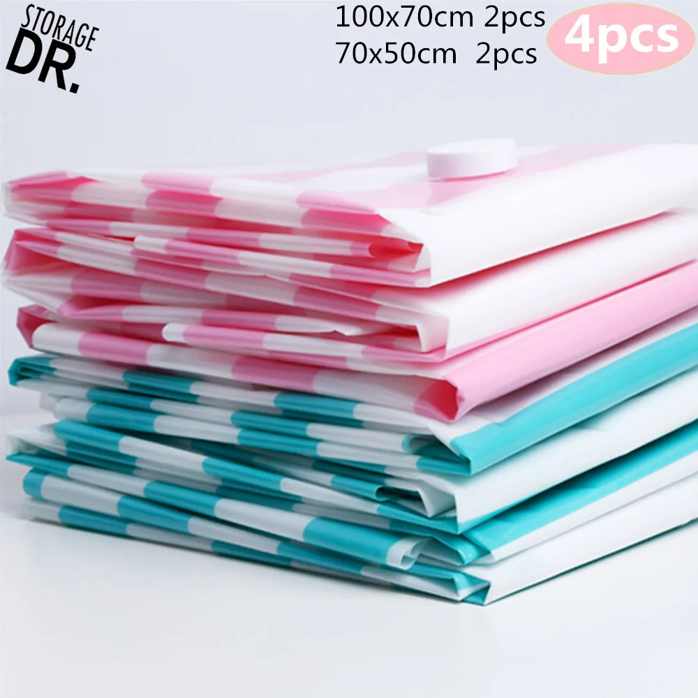 DR.STORAGE вакуумные пакеты для одежды, чехол для одежды,Вакуумных мешков для хранения 4 шт,Вакуумный пакет для хранения вещей, Пакет для вакуумной упаковки с клап,хранение одежды,органайзеры для одежды