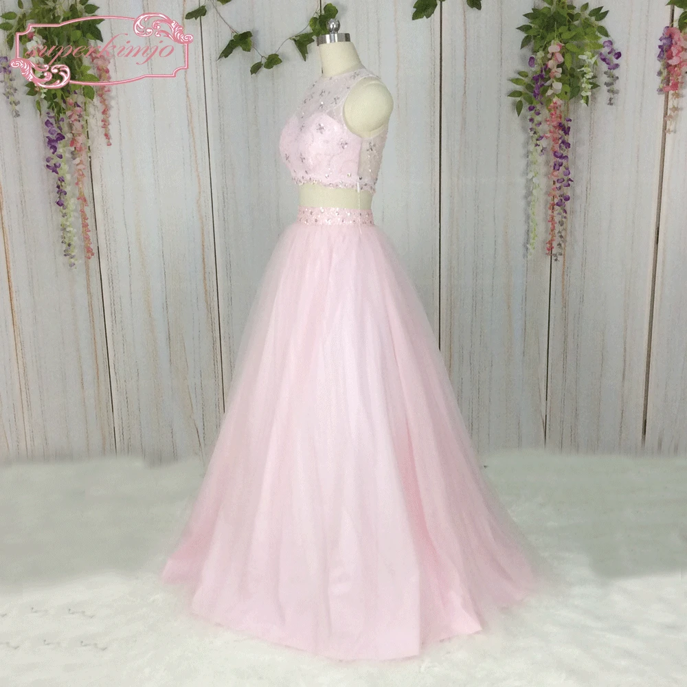 SuperKimJo 2020 платья из двух частей для выпускного вечера с камнями Кружевная