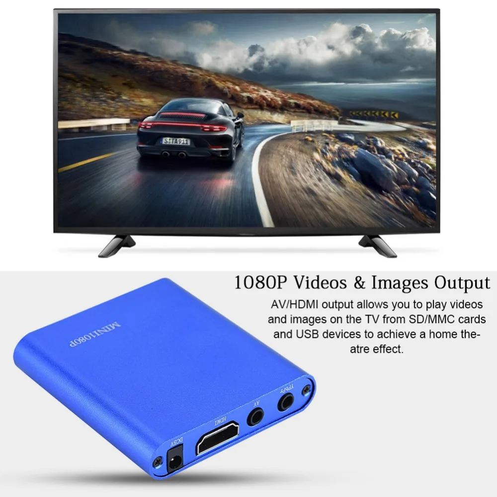 Мини Full HD Usb Hdd плеер медиаплеер стерео звук и 1080P видео HDMI совместимый/AV выход