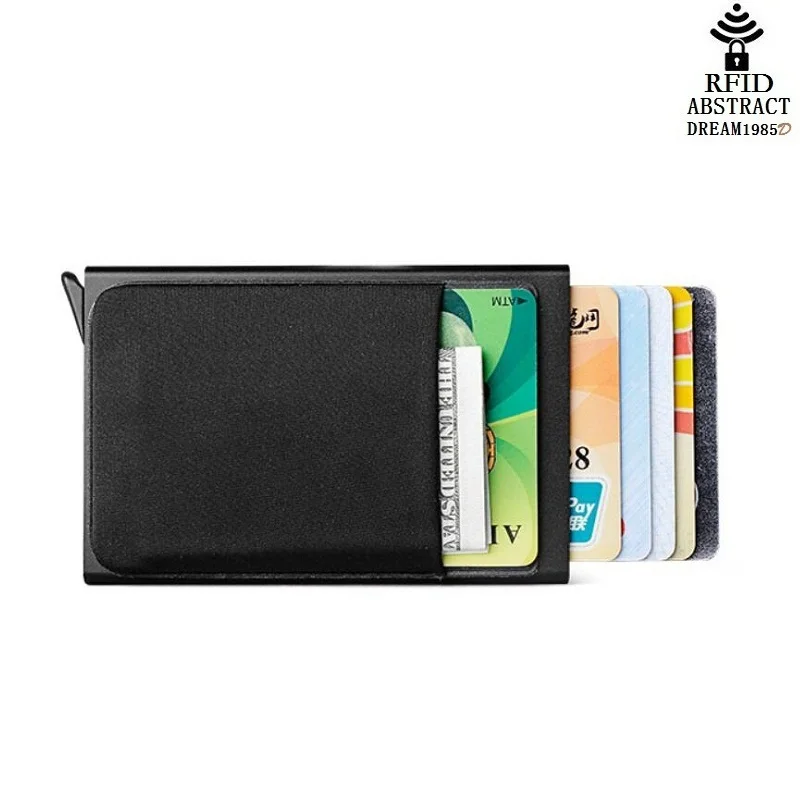 RFID мужской кошелек Автоматическая Бизнес из металла для мужчин алюминиевая коробка Дорожная сумка-бумажник с отделением для карт, чехол-кошелек для кредитных карт и не только! сделана из бумажник