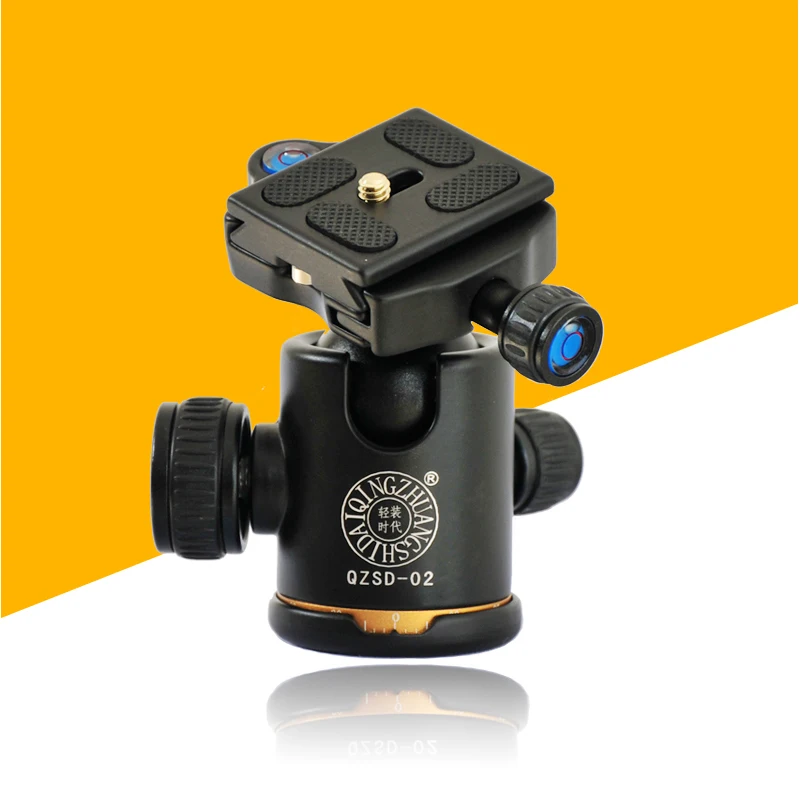 

QZSD Q02 Aluminum Camera Tripod Ball Head Ballhead With Quick Release 1/4" Screw Plate For DSLR Camera Tripod