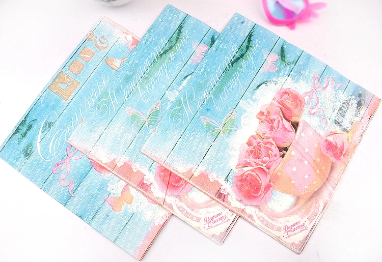 2018 Синий Розовый Праздничная бумажная салфетка &amp вечерние тканевых салфеток