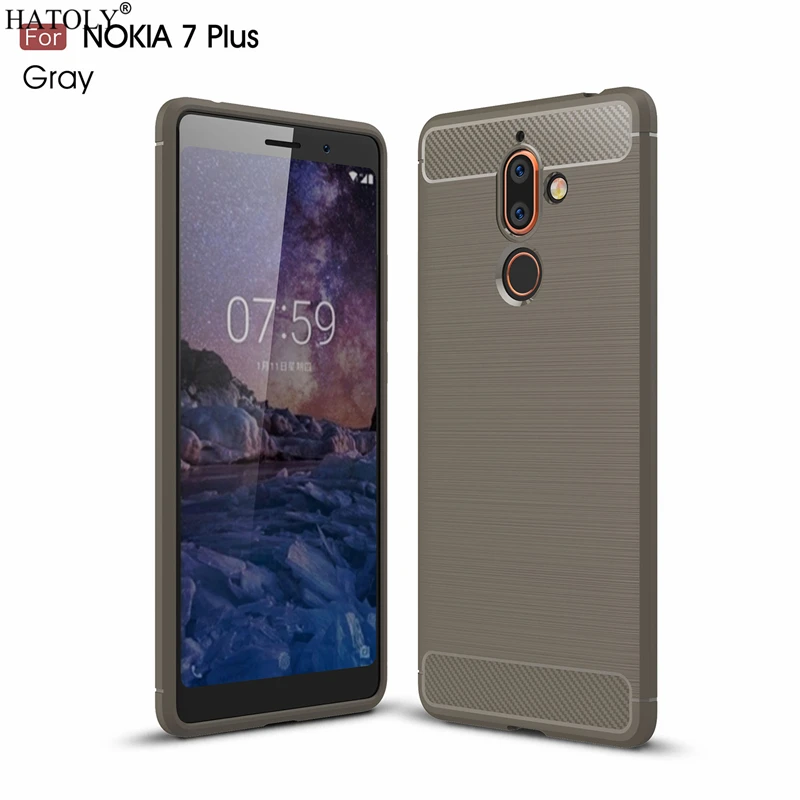 HATOLY для САППУ Nokia 7 Plus Антидетонаторы мягкого ТПУ щеткой Rugger Силиконовые телефон