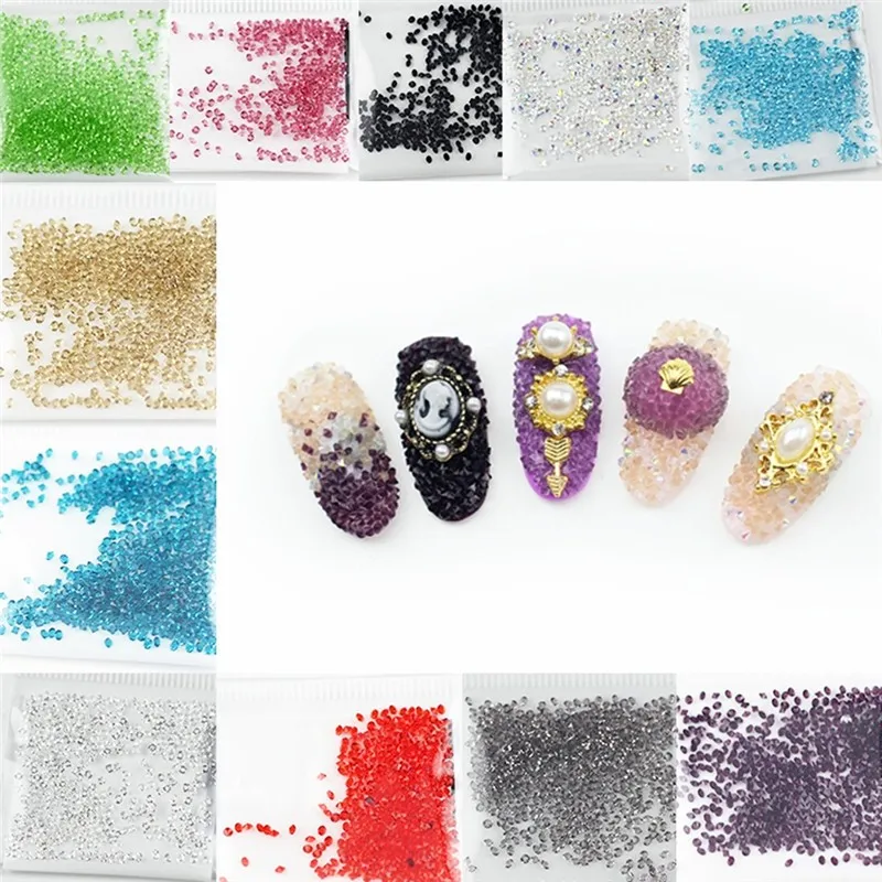 2016 Новый 1440 Шт. Ногтей DIY Стразами Микро Кристалл Алмаза 3D 12 цветов Nail Art Украшения