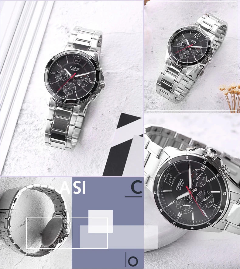Casio Часы мужские деловые повседневные указатели серии кварцевые мужские часы MTP-1374D-1A