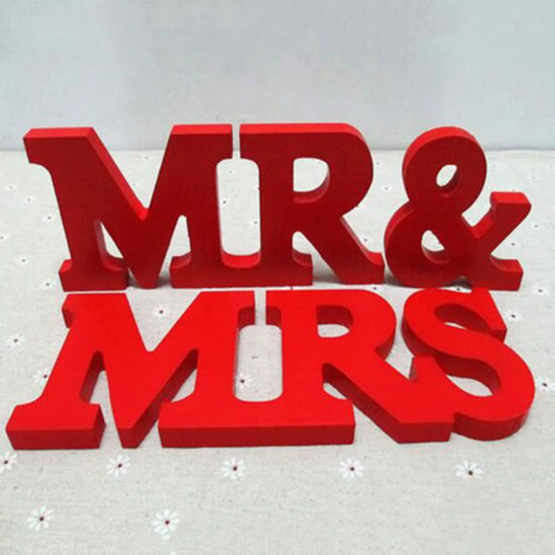 2017 классический стиль Винтаж Mr & Mrs деревянные буквы пластины Свадебные Планшеты