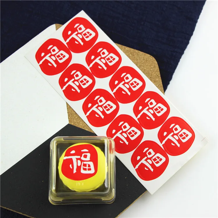 

100 шт./лот 3 см китайский "fu" Круглый уплотнитель стикер для изделий ручной работы для выпечки продуктов уплотнительный стикер, этикетка