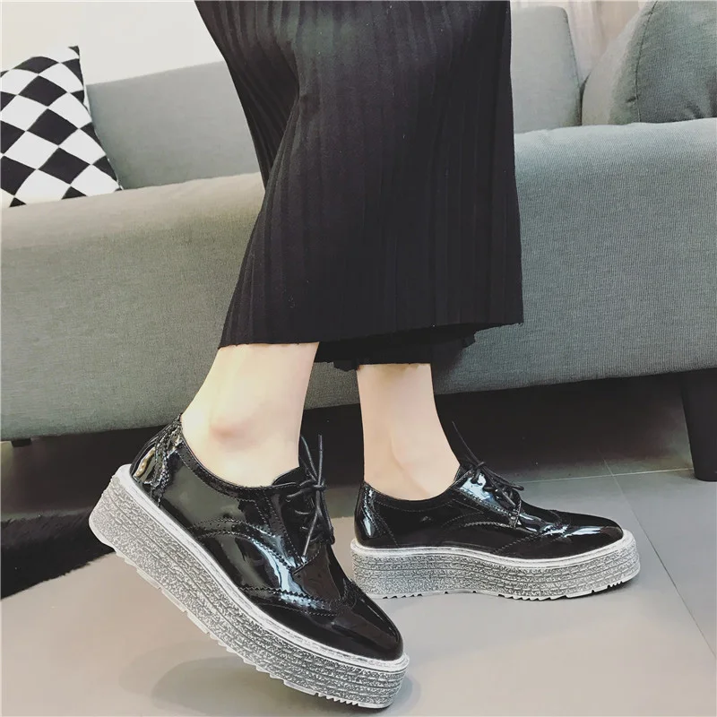 Повседневное квадратный носок женские лоферы 2018 модная однотонная женская обувь