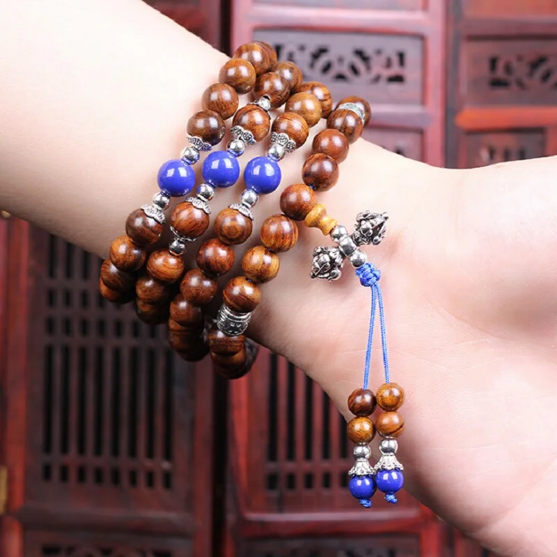 Оригинальный дизайн натуральная желтая груша рябь деревянный рукоделие 108 Mala