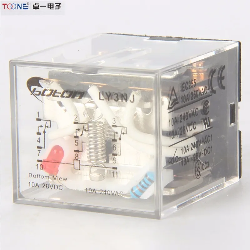 R1-LY3NJ/HH63P 220vac реле 24 в 12 В 36 В AC/DC 10A 11PIN серебряный контакт dpdt Мини реле питания реле общего назначения