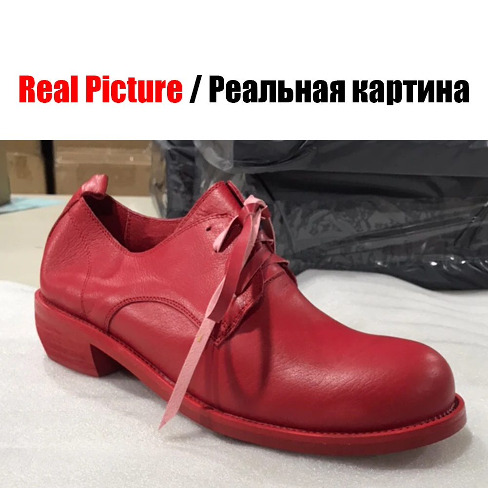 

BONJOMARISA 2020 Spring New Big Size 33-43 Brand Design Retro Women Pumps Genuine Leather Office Lady Shoes For Work Date