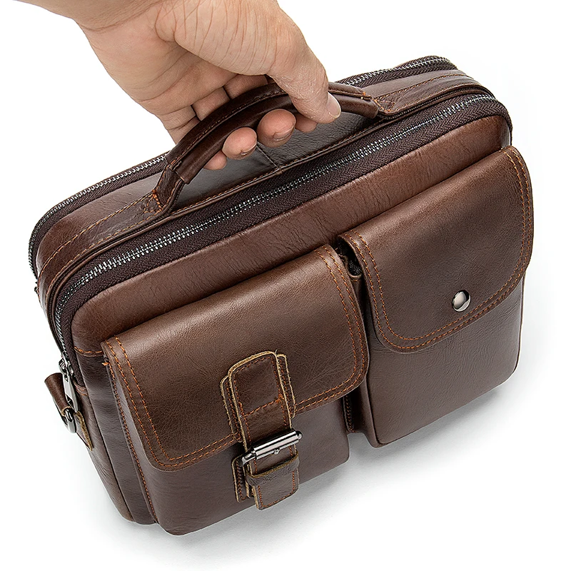 mens genuine leather computer bag men leather bag men vintage business briefcase for mens briefcase laptop bags aktentasche 8592