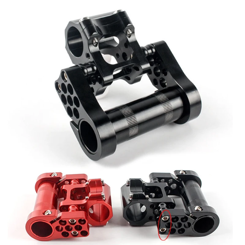 

MUQZI Folding Bike Bicycle Adjustable Double Stem 25.4 Aluminum Alloy CNC Bicycle Stem Ultra-light Folding Bike Accessories